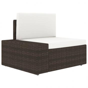 6-tlg. Garten-Lounge-Set Poly Rattan Braun