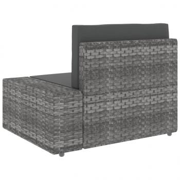 4-tlg. Garten-Lounge-Set Poly Rattan Grau