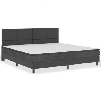 Boxspringbett Dunkelgrau Stoff 200x200 cm