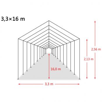 Weidezelt PVC 550 g/m² 3,3×16 m Dunkelgrün