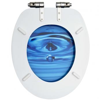 Toilettensitze Soft-Close-Deckel 2 Stk. MDF Blau Wassertropfen