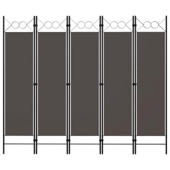 ARDEBO.de - 5-tlg. Raumteiler Anthrazit 200 x 180 cm 