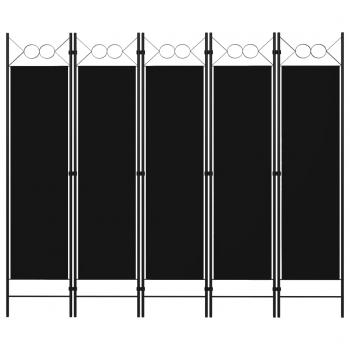 ARDEBO.de - 5-tlg. Raumteiler Schwarz 200 x 180 cm