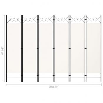 6-tlg. Raumteiler Weiß 240x180 cm