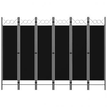 ARDEBO.de - 6-tlg. Raumteiler Schwarz 240 x 180 cm