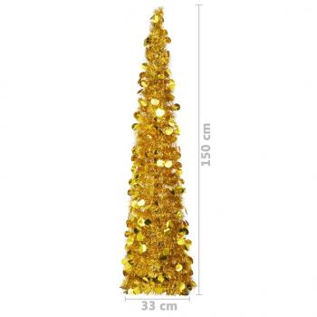 Künstlicher Pop-Up-Weihnachtsbaum Golden 150 cm PET