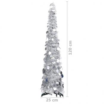 Künstlicher Pop-Up-Weihnachtsbaum Silber 120 cm PET