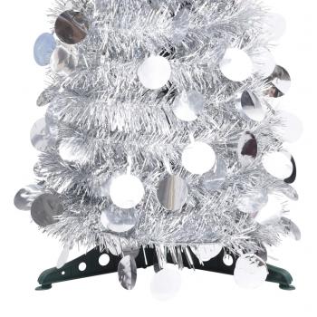 Künstlicher Pop-Up-Weihnachtsbaum Silber 150 cm PET