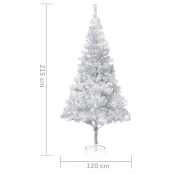 Künstlicher Weihnachtsbaum mit Ständer Silber 210 cm PET