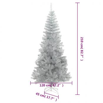 Künstlicher Weihnachtsbaum mit Ständer Silber 210 cm PET