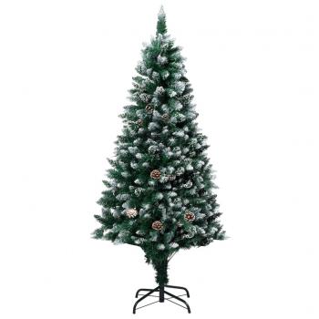 ARDEBO.de - Künstlicher Weihnachtsbaum mit Zapfen und Schnee 150 cm