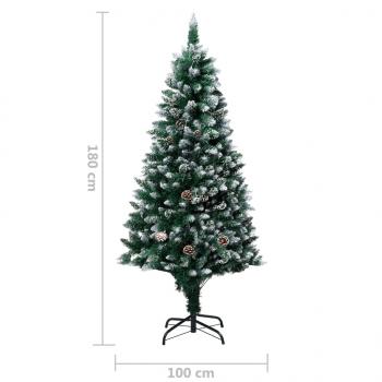 Künstlicher Weihnachtsbaum mit Zapfen und Schnee 180 cm