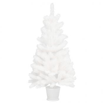 ARDEBO.de - Künstlicher Weihnachtsbaum Naturgetreue Nadeln Weiß 90 cm