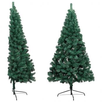 ARDEBO.de - Künstlicher Halb-Weihnachtsbaum mit Ständer Grün 210 cm PVC