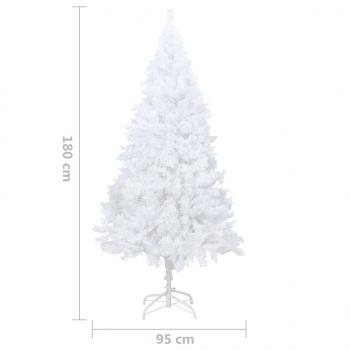 Künstlicher Weihnachtsbaum mit Dicken Zweigen Weiß 180 cm PVC