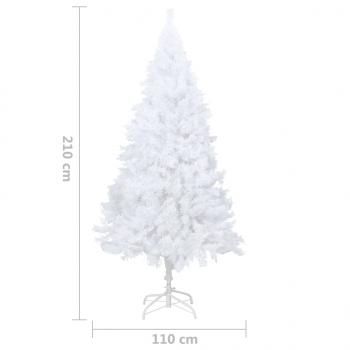 Künstlicher Weihnachtsbaum mit Dicken Zweigen Weiß 210 cm PVC