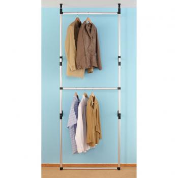 Teleskop-Garderobe mit Stangen Aluminium