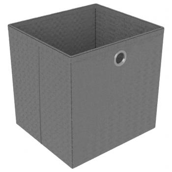 Würfelregal mit 6 Boxen Grau 103x30x72,5 cm Stoff