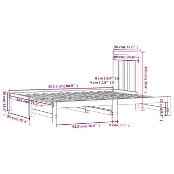 Tagesbett Ausziehbar Grau 2x(90x200) cm Massivholz Kiefer