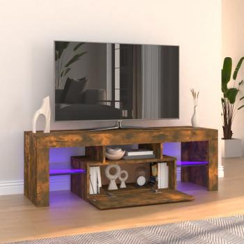 ARDEBO.de - TV-Schrank mit LED-Leuchten Räuchereiche 120x35x40 cm