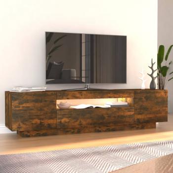 TV-Schrank mit LED-Leuchten Räuchereiche 160x35x40 cm