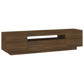 TV-Schrank mit LED-Leuchten Braun Eichen-Optik 160x35x40 cm