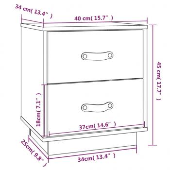  Nachttisch Grau 40x34x45 cm Massivholz Kiefer