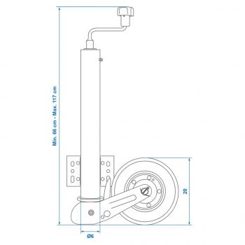 ProPlus Stützrad 60 mm mit stabilem Gummireifen 20 x 6 cm 341505