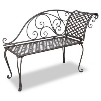 ARDEBO.de - Garten-Chaiselongue 128 cm Stahl Antik Braun