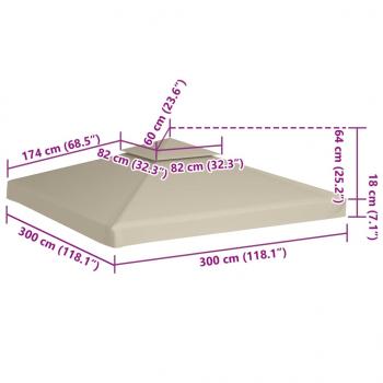 Pavillon-Ersatzdach 310 g/m² Grün 3x3 m