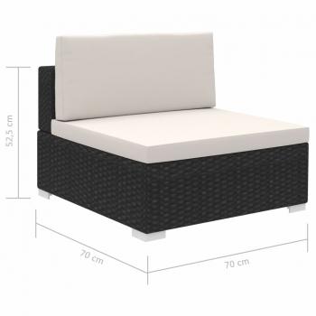 8-tlg. Garten-Lounge-Set mit Auflagen Poly Rattan Schwarz