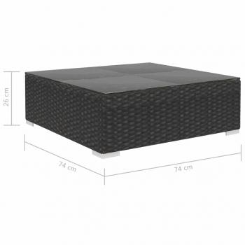 12-tlg. Garten-Lounge-Set mit Auflagen Poly Rattan Schwarz