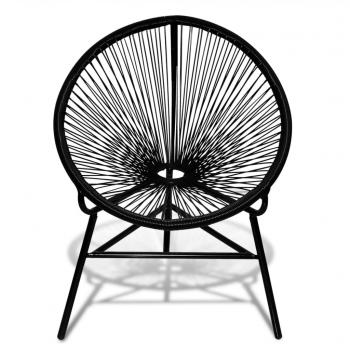 ARDEBO.de - Garten-Mondstuhl Poly Rattan Schwarz