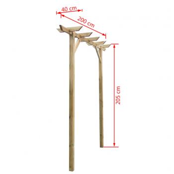 Gartenpergola 205x40x203 cm Holz