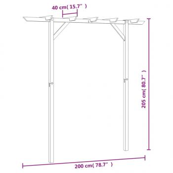 Gartenpergola 205x40x203 cm Holz