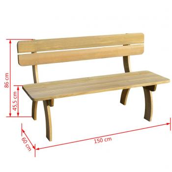 Gartenbank 150 cm Kiefernholz Imprägniert