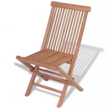 Klappbare Gartenstühle 2 Stk. Massivholz Teak