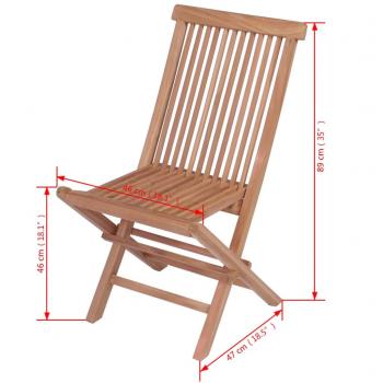 Klappbare Gartenstühle 2 Stk. Massivholz Teak