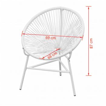 Garten-Mondstuhl Poly Rattan Weiß