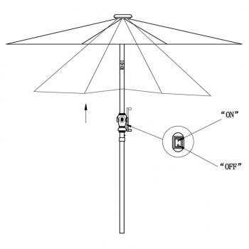 LED Cantilever Sonnenschirm 3 m Sandweiß