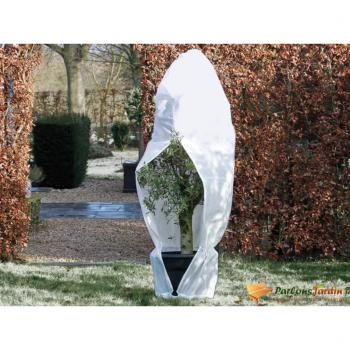 ARDEBO.de - Nature Wintervlies mit Reißverschluss Weiß 70 g/m² 1,5×1,5×2 m 