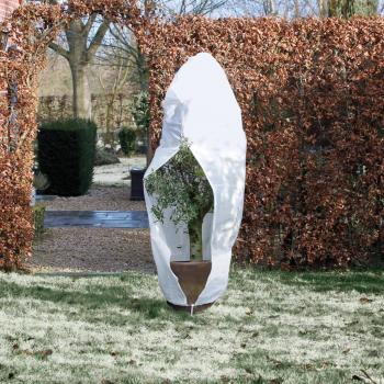 Nature Wintervlies mit Reißverschluss Weiß 70 g/m² 1,5×1,5×2 m 