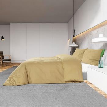 Bettwäsche-Set Taupe 200x200 cm Baumwolle