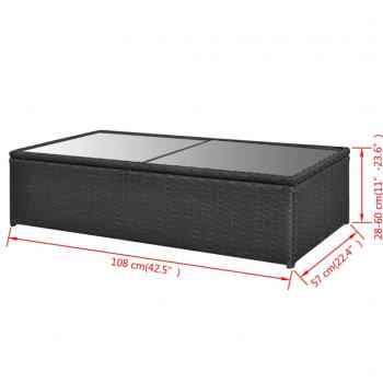 4-tlg. Garten-Lounge-Set mit Auflagen Poly Rattan Schwarz