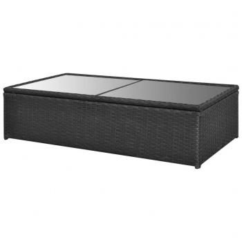 4-tlg. Garten-Lounge-Set mit Auflagen Poly Rattan Schwarz