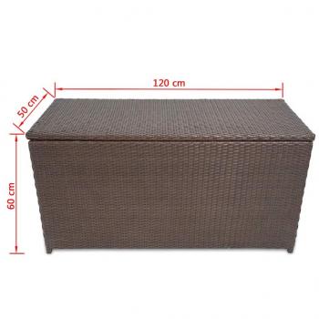 Garten-Auflagenbox Braun 120x50x60 cm Poly Rattan