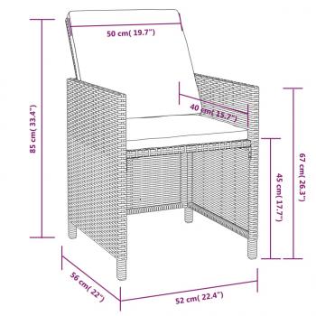 9-tlg. Garten-Essgruppe Poly Rattan Akazienholz Schwarz