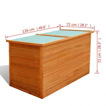 Garten-Aufbewahrungsbox 126x72x72 cm Holz