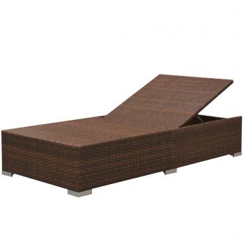 3-tlg. Garten-Lounge-Set mit Kissen Poly-Rattan Braun