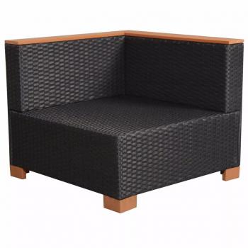 Gartensofa Poly Rattan Schwarz